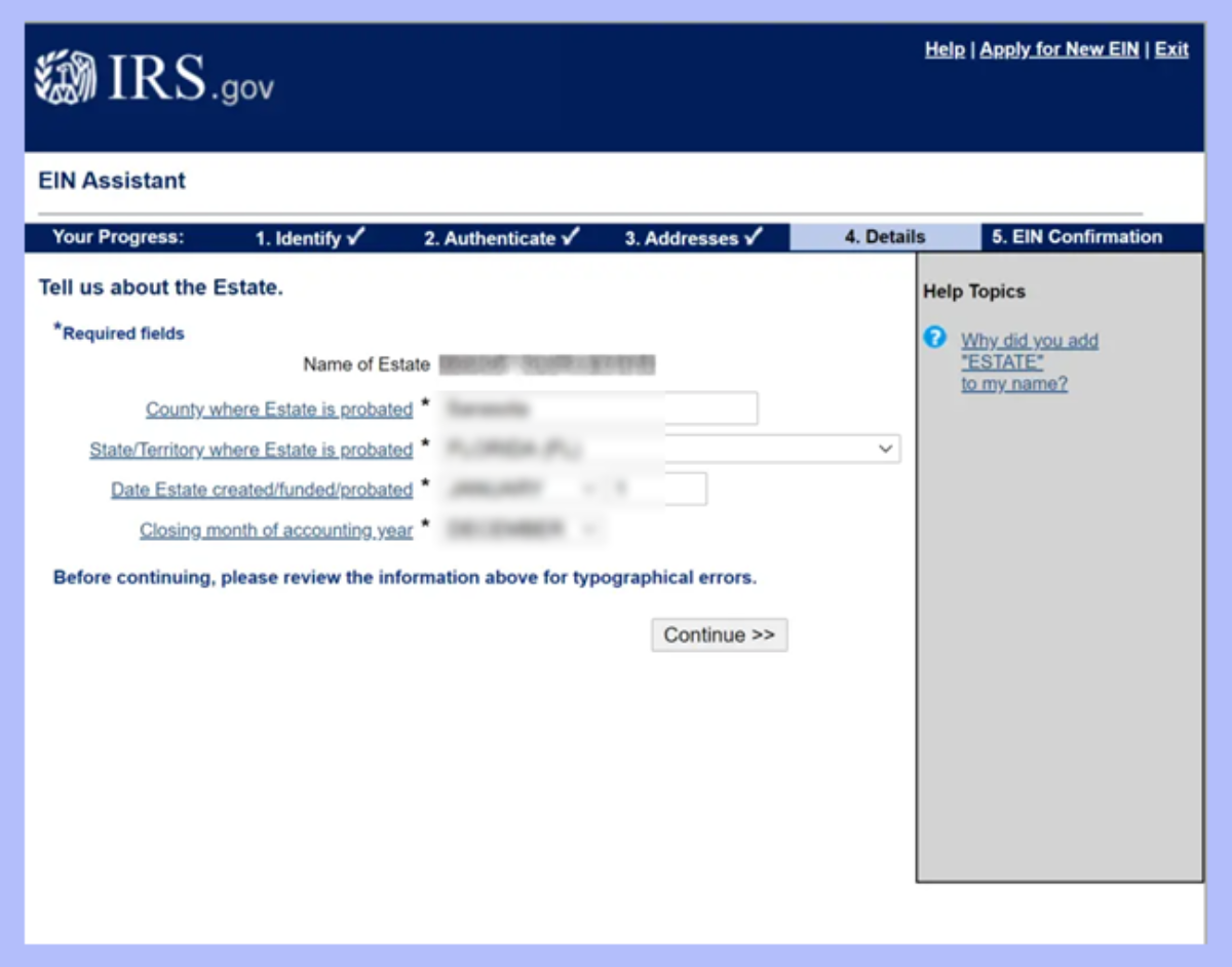 How to get an EIN number for an estate (step-by-step)